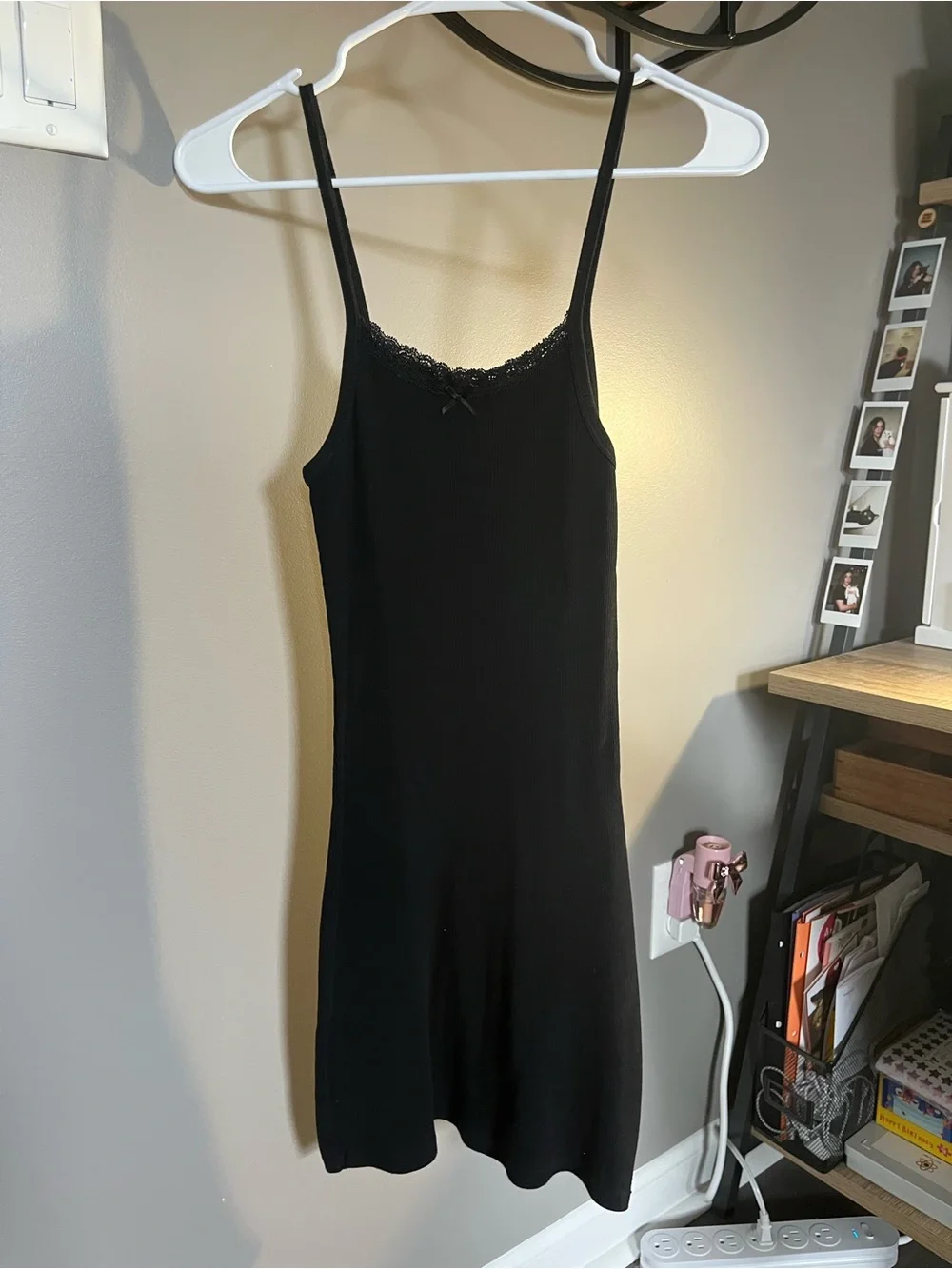 Brandy Melville John Galt Black Ribbed Mini Dress